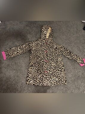 Wippette Kids Y2K Leopard Print Rain Jacket with Pink Accents